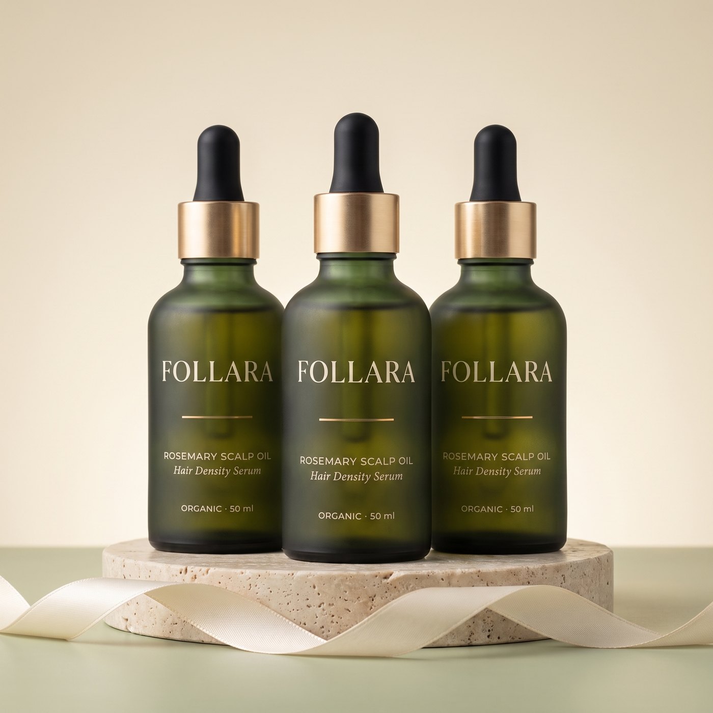 Follara scalp oil bottles